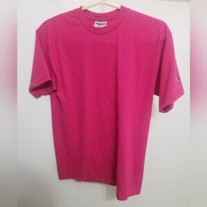EUC Activewear Heavyweight pink t-shirt, no side seam!